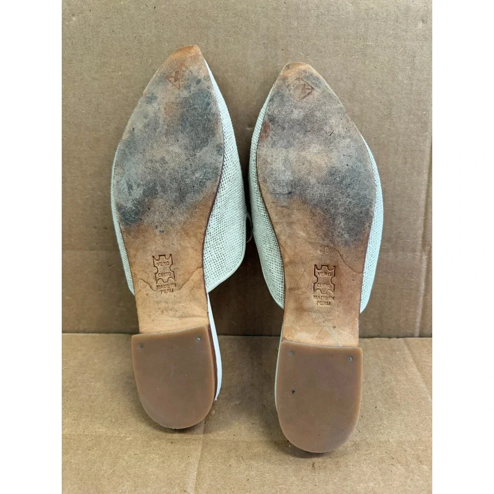 Huma Blanco Ilaria Pointed Toe Slip-On Slides Mules Natural Jute Womens Size 41